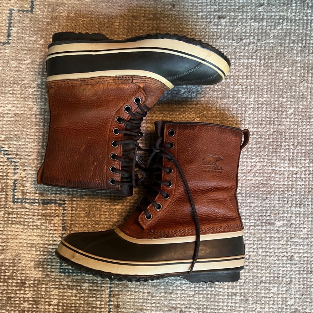 Sorel 1964 Premium T Mens Waterproof Winter Snow Boots Brown Black Leather
